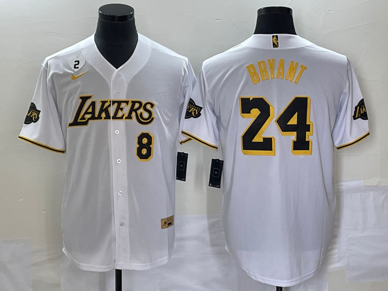 Men Los Angeles Lakers #24 Bryant white 2023 NBA Jersey style 2